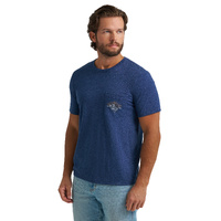 Wrangler Men's Dark Sapphire Heather Short Sleeve Tee