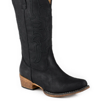 Roper Women's Riley Cord Flextra Cowboy Boots Black