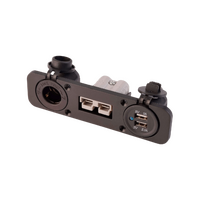 VoltFlow Flush Mount with 12V Anderson Style Plug with Dual USB & Accessory Socket
