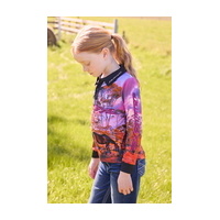 Bullzye Girls’ Grazing Horse Long Sleeve Tee