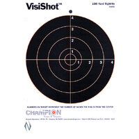 CHAMPION TARGET VISISHOT 8" BULLS EYE 10 PACK 8.5"X11"
