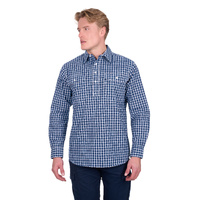 Hard Slog Mens Alden 1/2 Placket Long Sleeve Shirt