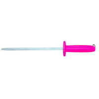 Sicut 10" Sharpening Steel Medium Cut Pink Handle