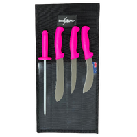 Sicut 4pc Butchers Knife Package - Pink Handle