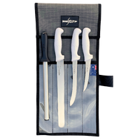 Sicut Diamond Fisherman Knife Package – 4 Piece Set with Canvas Wrap – Glow Handle