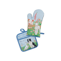 Thomas Cook Oven Mitt & Pot Holder Set – Light Blue