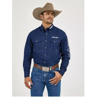 Wrangler Men's Bond Button Down Long Sleeve Shirt