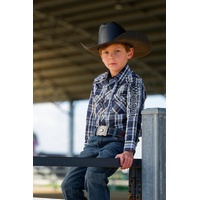 Wrangler Boy's Finn Check logo Long Sleeve Shirt