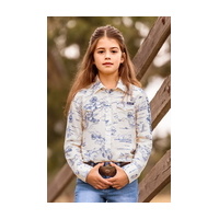 Wrangler Girls Ivory Logo Long Sleeve Shirt