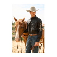 Wrangler Men's Flex Logo 1 Packet Long Sleeve Shirt