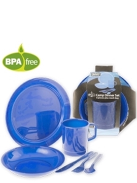 Picture of Camp Dinner Set 6pc Blue with Mesh Bag