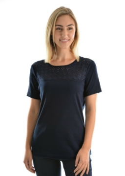 Picture of Thomas Cook Womens Broderie Yoke Short Sleeve Top