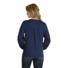Picture of Wrangler Women's Embroidered Peasant Top Long Sleeve