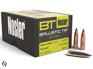 Picture of Nosler Ballistic Tip Hunting 6mm cal (.243") Spitzer 95Gr