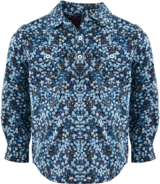 Picture of Hard Slog Girl's Print L/Sleeve Shirt Navy