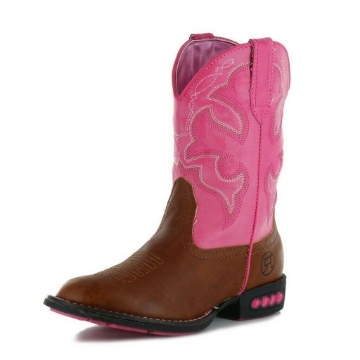 Picture of Roper Toddler Lightning Western Boots Tan/Pink