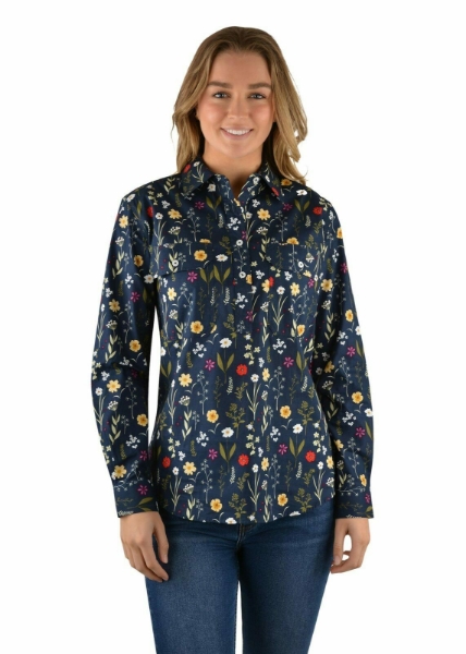 Picture of Hard Slog Women's Rayna Half Placket L/S Shirt Carbon