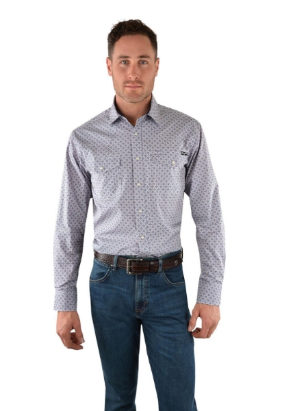 Picture of Wrangler Men's Coleman Print Western L/Sleeve Shirt