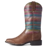 Picture of Ariat Women's Round Up Wide Brown/Pink Western Boots