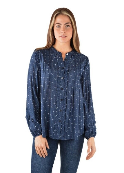 Picture of Thomas Cook Women's Indigo Long Sleeve Blouse